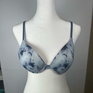 PINK Victoria's Secret Blue Tie-Dye Cotton Bra w/Padding. Size 34B